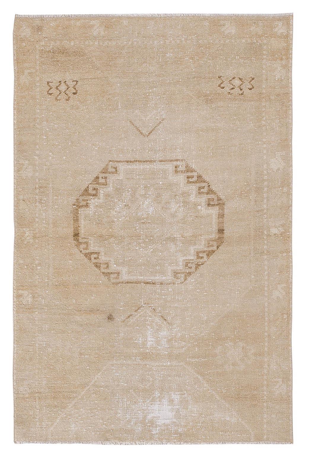 Vintage Small Turkish Wool Rug - 3`4'' x 5`1''