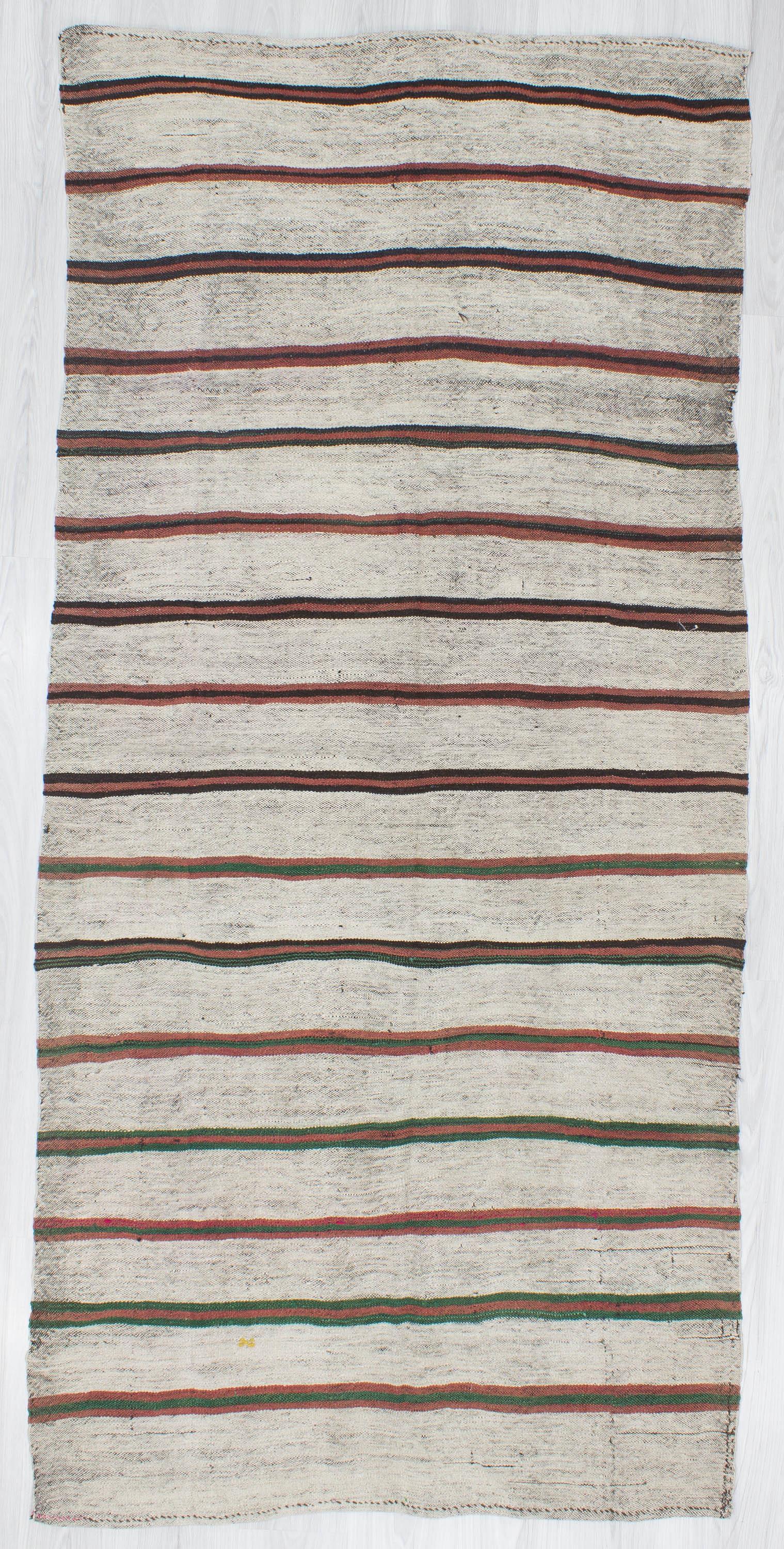 Vintage Striped Turkish Kilim Rug