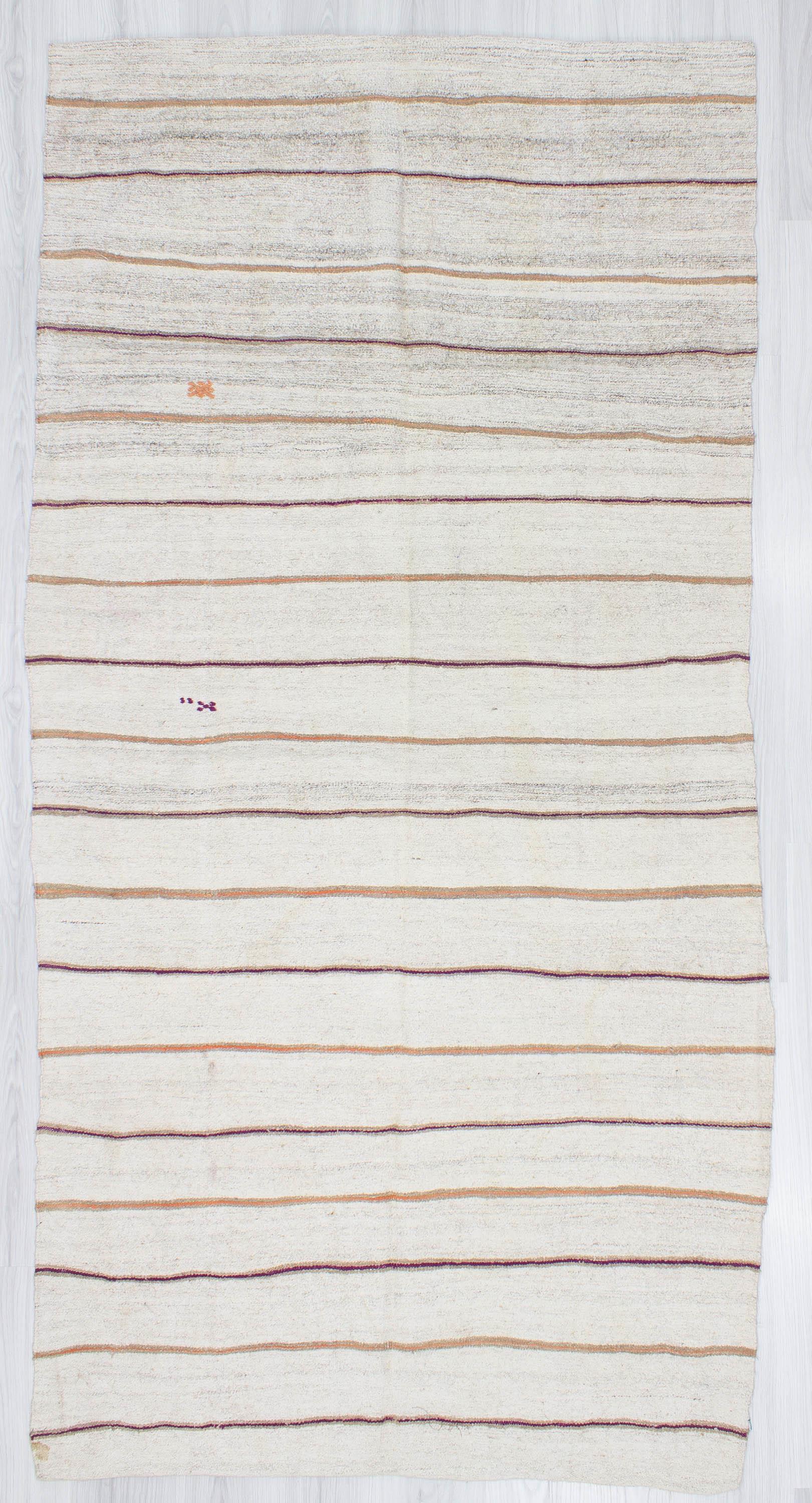 Vintage Striped Turkish Kilim Rug