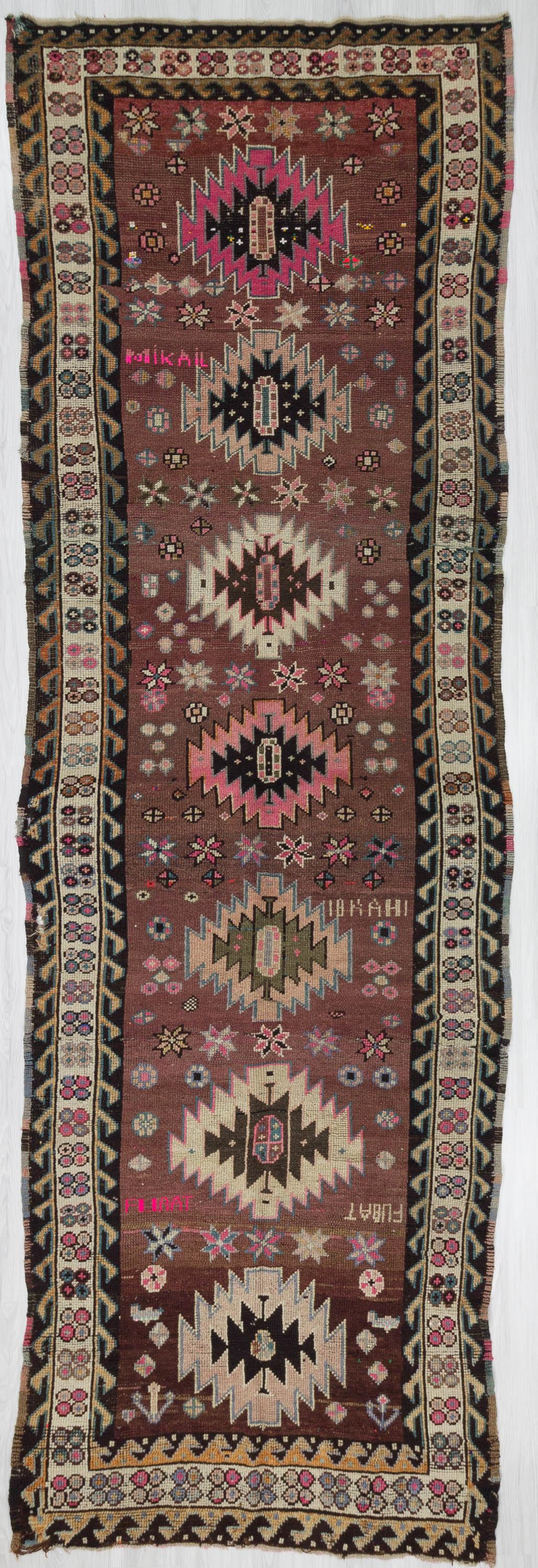 Vintage Traditional Wool Turkish Kars Rug