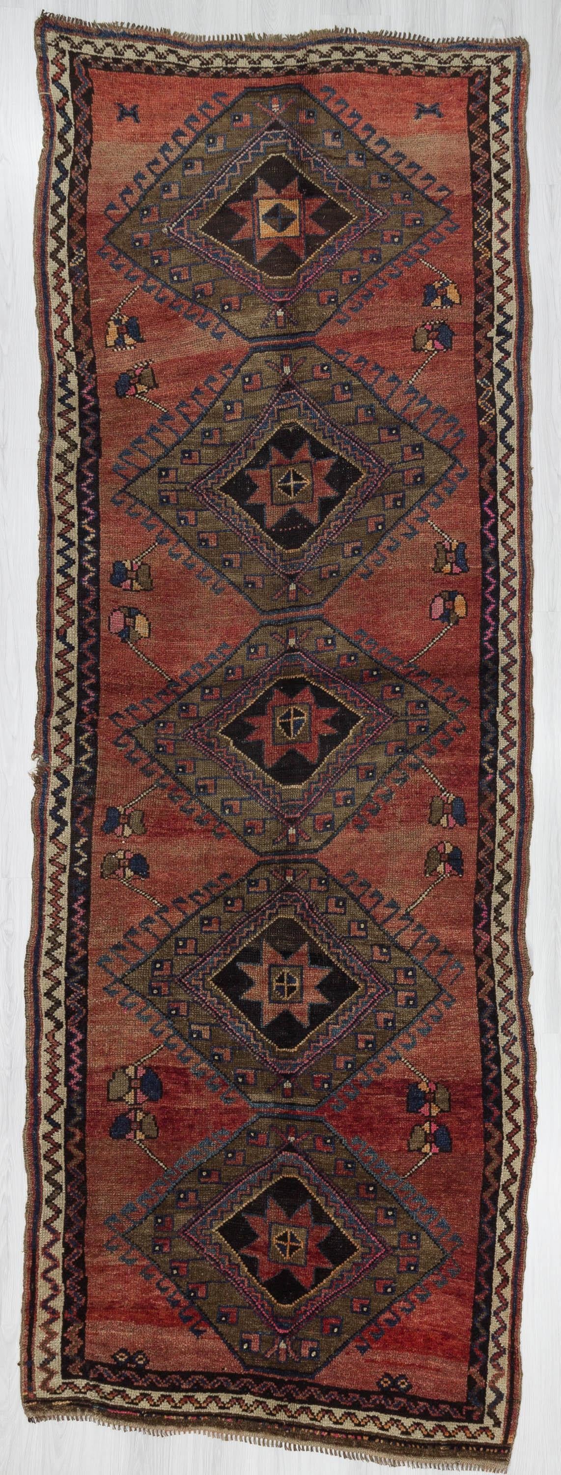 Vintage Traditional Wool Turkish Kars Rug