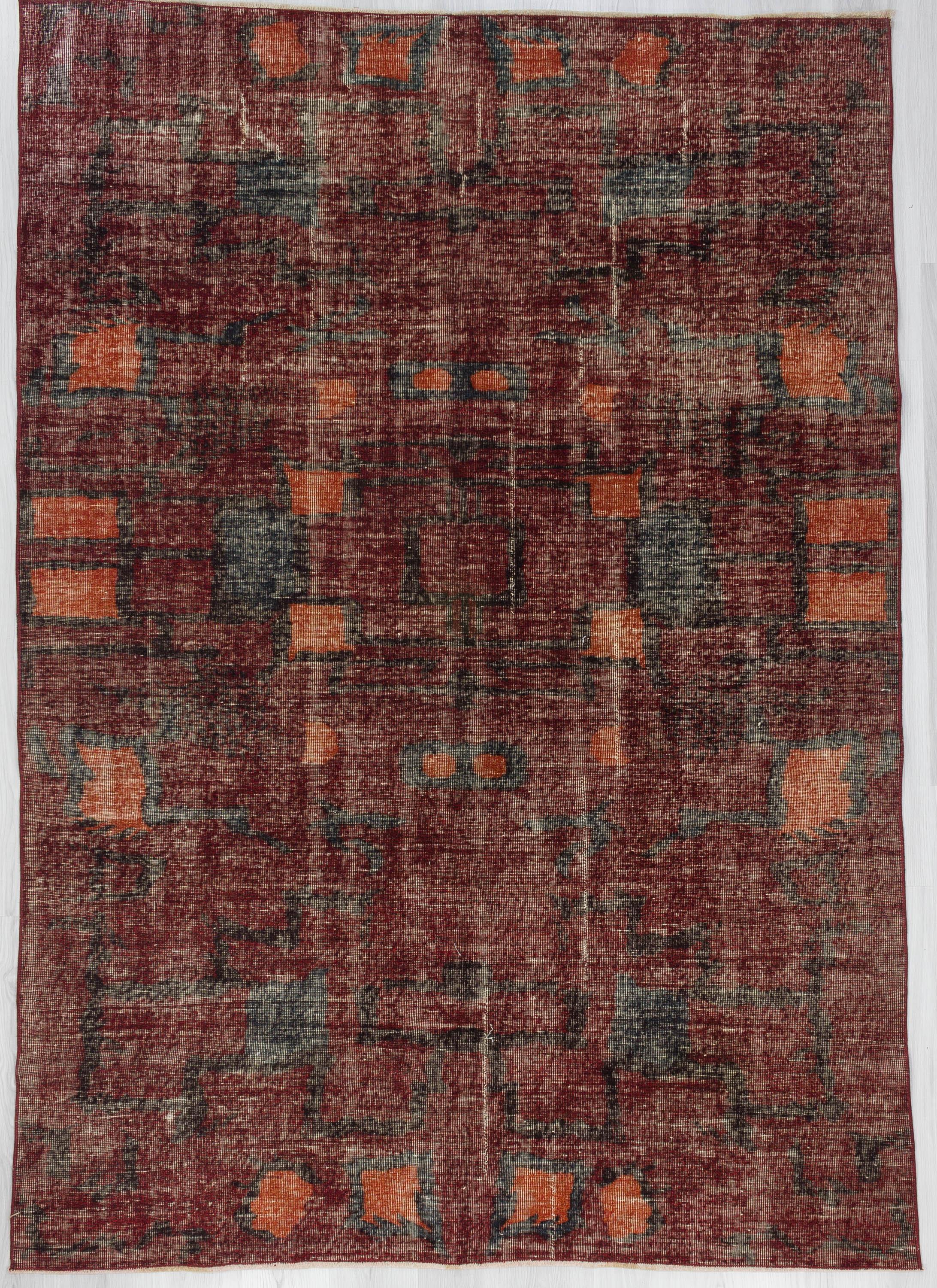 Vintage Turkish Art Deco Carpet
