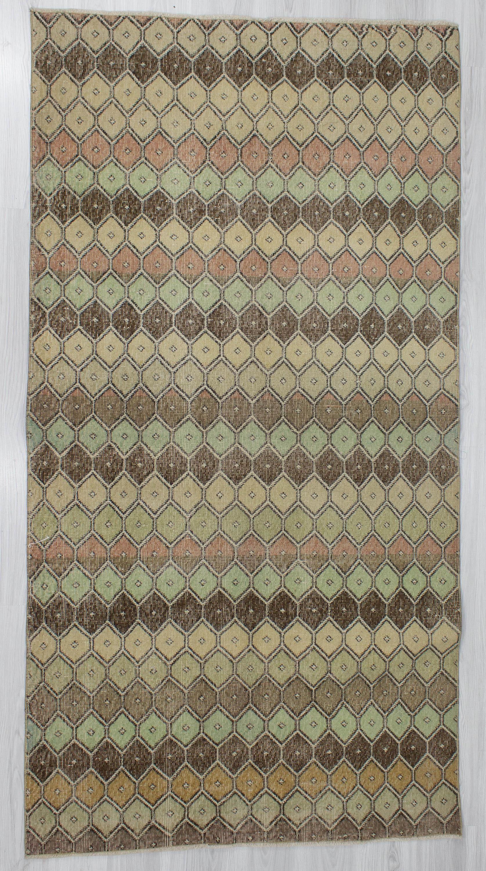 Vintage Turkish Art Deco Rug