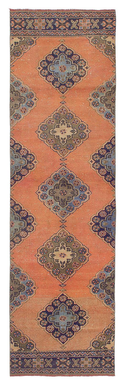 Vintage Turkish Decorative Runner Rug - 2`11'' x 10`3''
