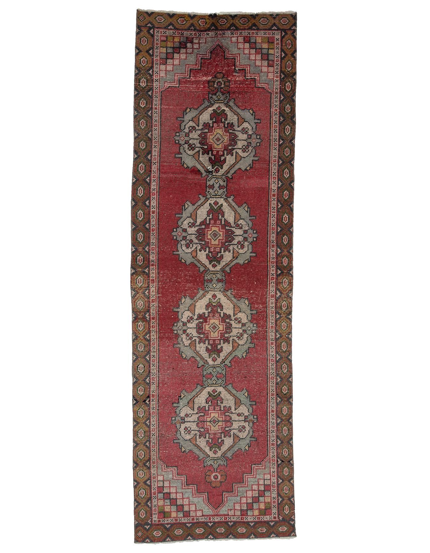 Vintage Turkish Decorative Runner Rug - 2`10'' x 9`0''