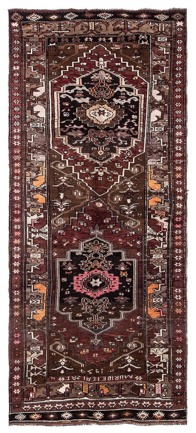 Vintage Turkish Kars Wool Rug - 4`10'' x 12`4''