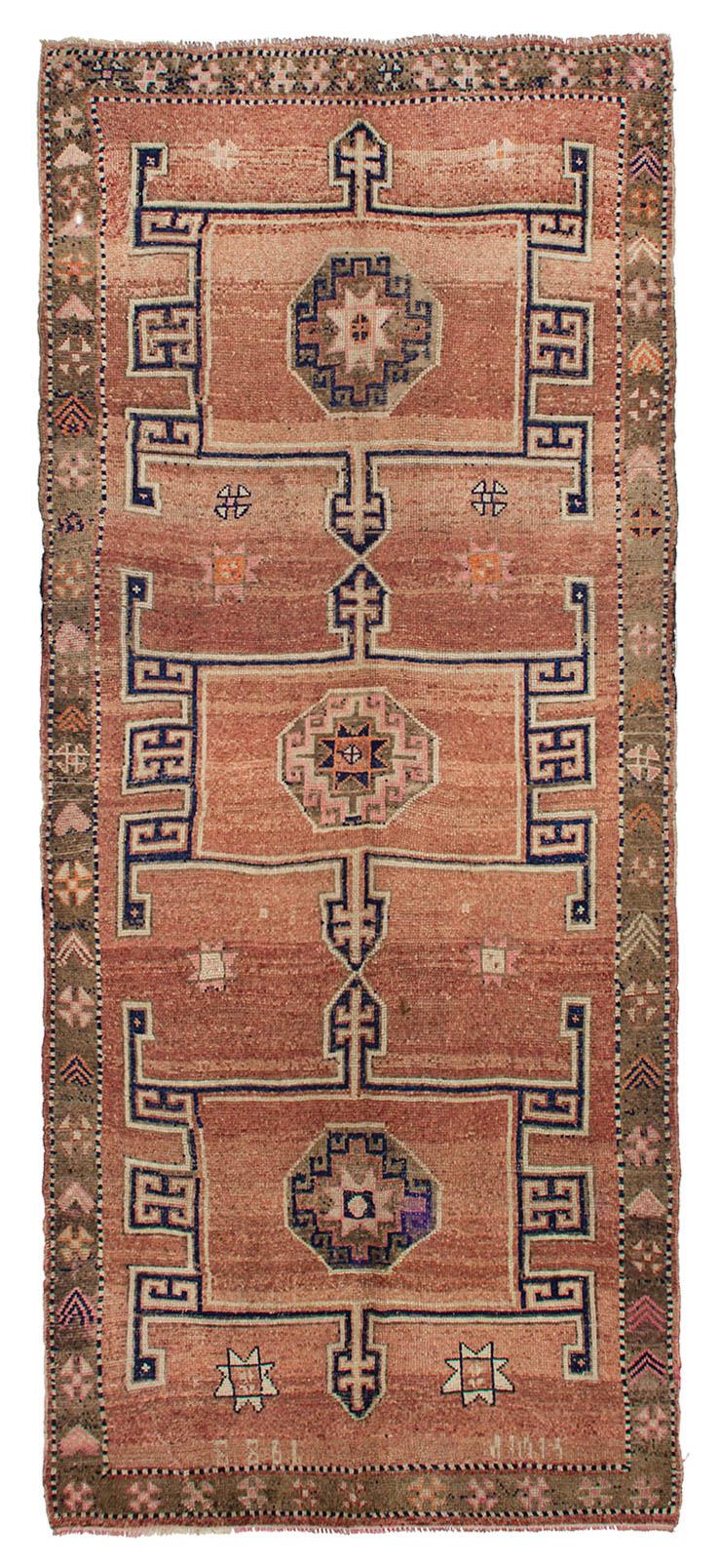 Vintage Turkish Kars Wool Rug - 6`0'' x 13`11''