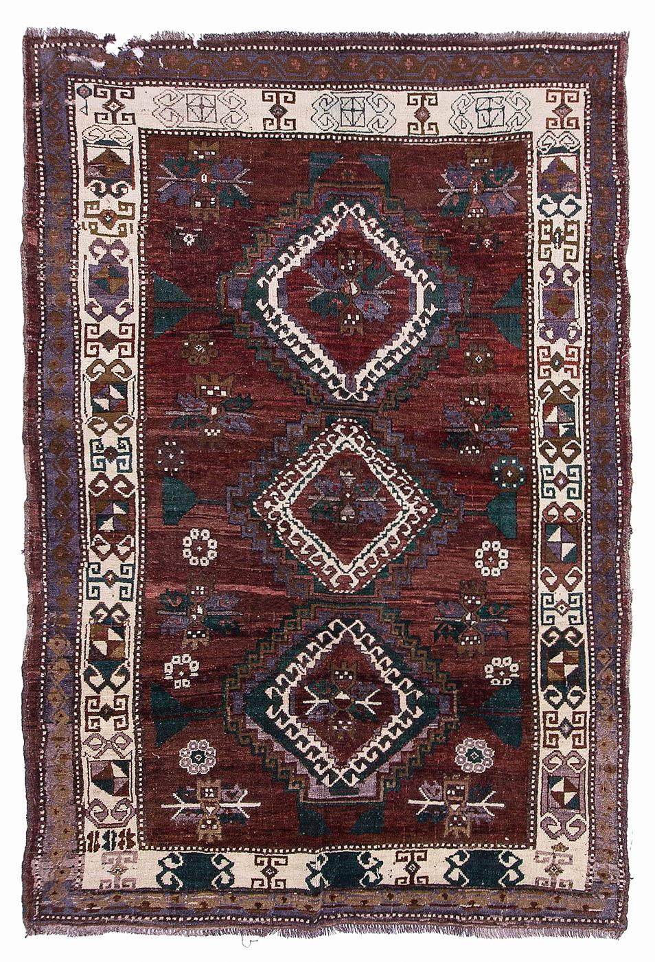 Vintage Turkish Kars Wool Rug - 6`9'' x 10`0''