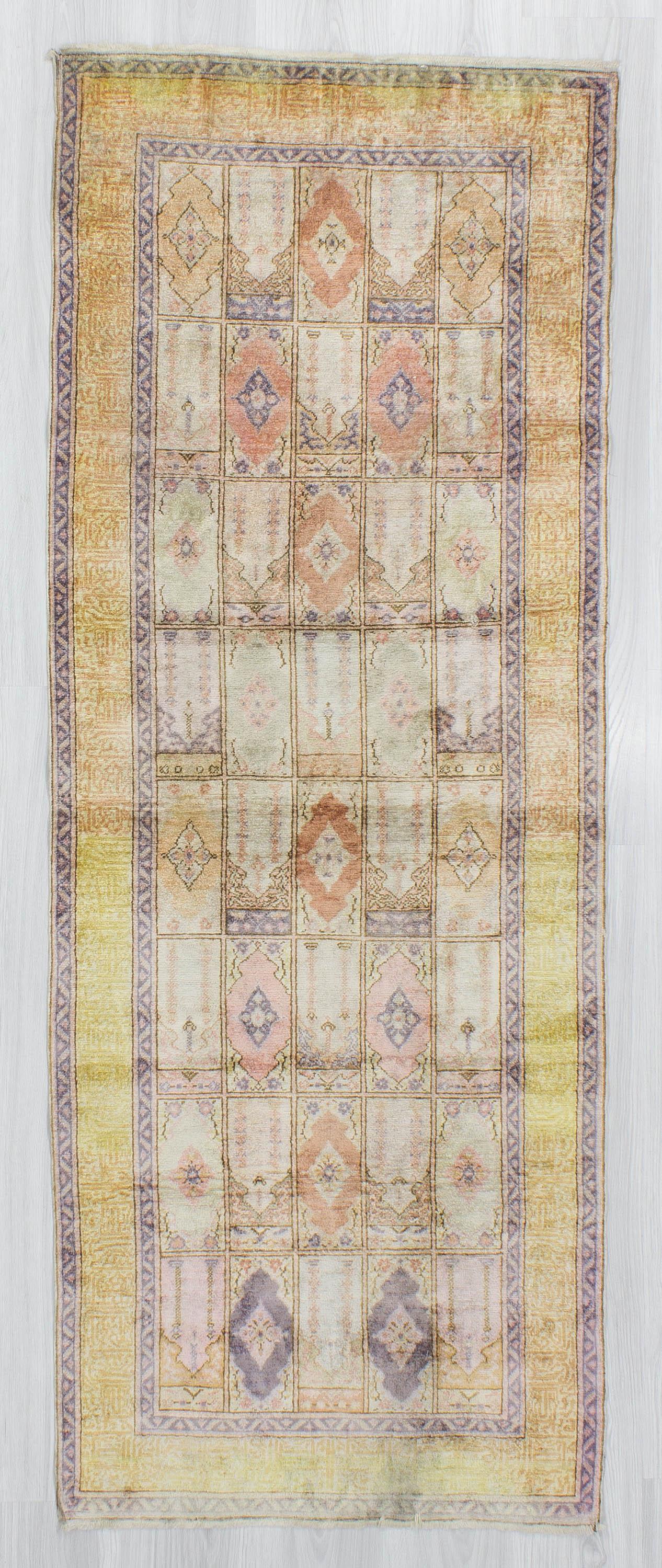 Vintage Turkish kayseri Artificial Silk Rug