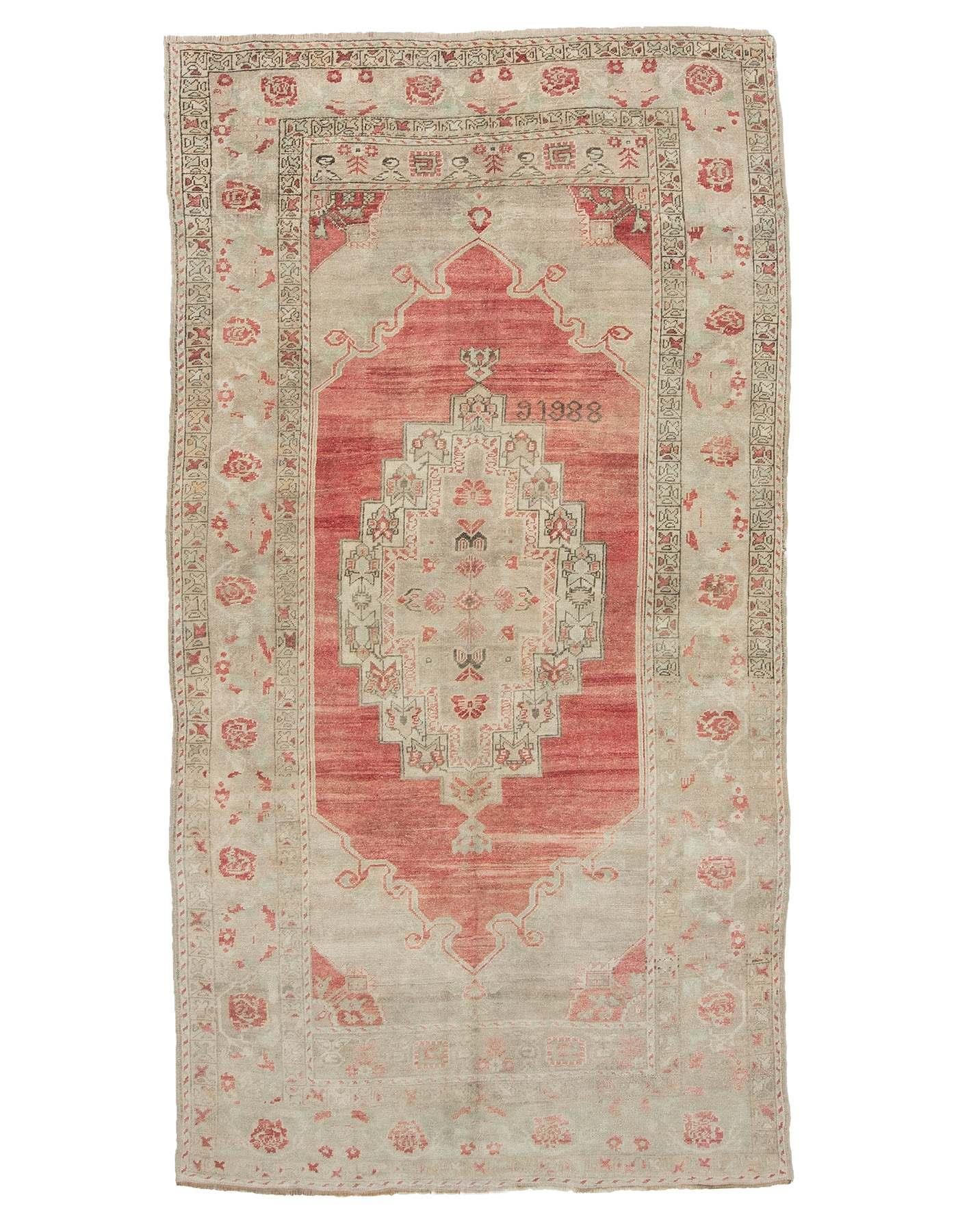 Vintage Turkish Konya Wool Rug - 5`6'' x 10`8''