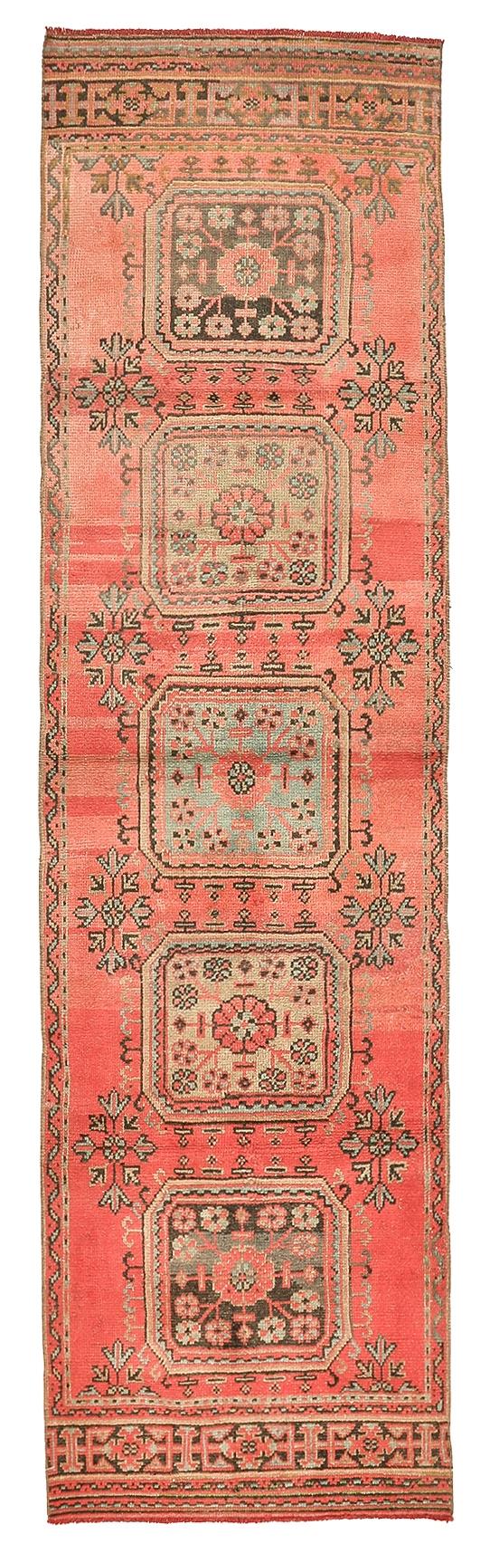 Vintage Turkish Oushak Runner Rug - 2`10'' x 10`8''