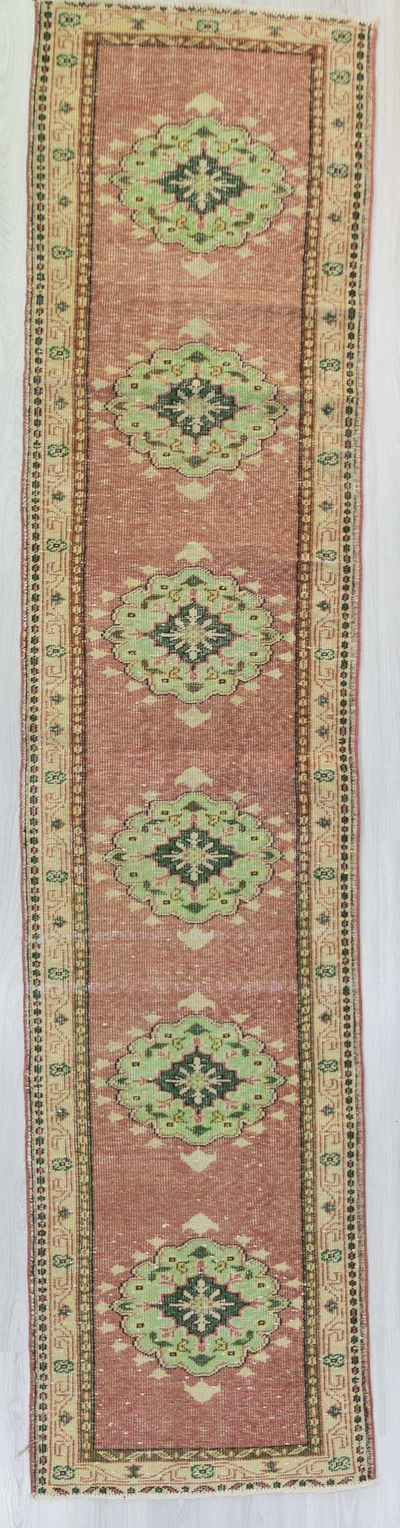 Vintage Turkish Oushak Runner Rug
