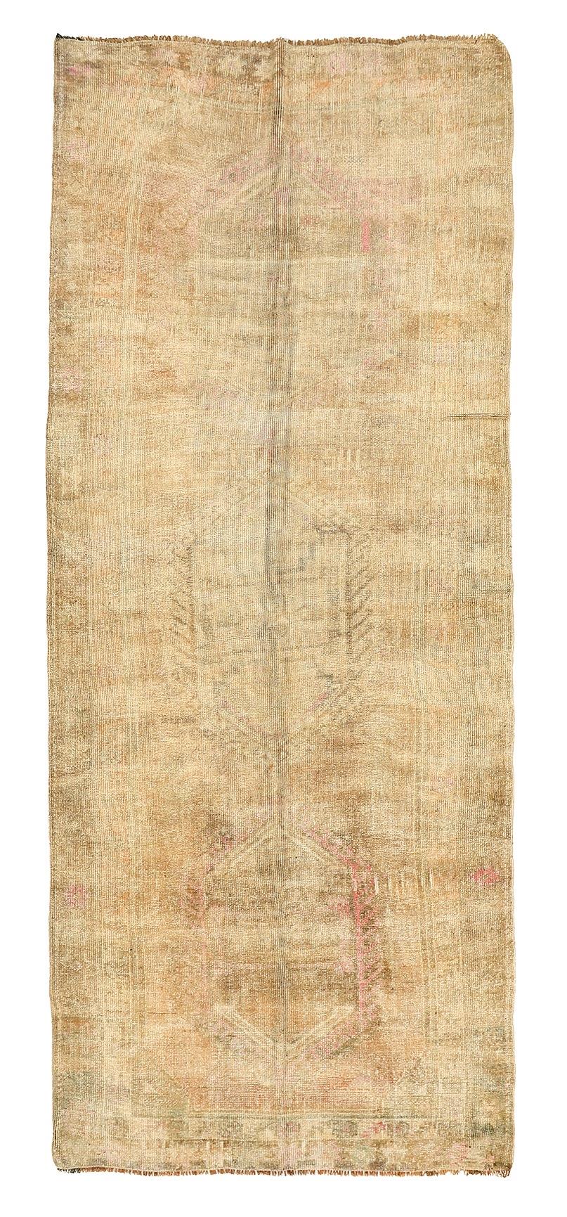 Vintage Turkish Washed Out Kars Rug - 4`8'' x 11`6''