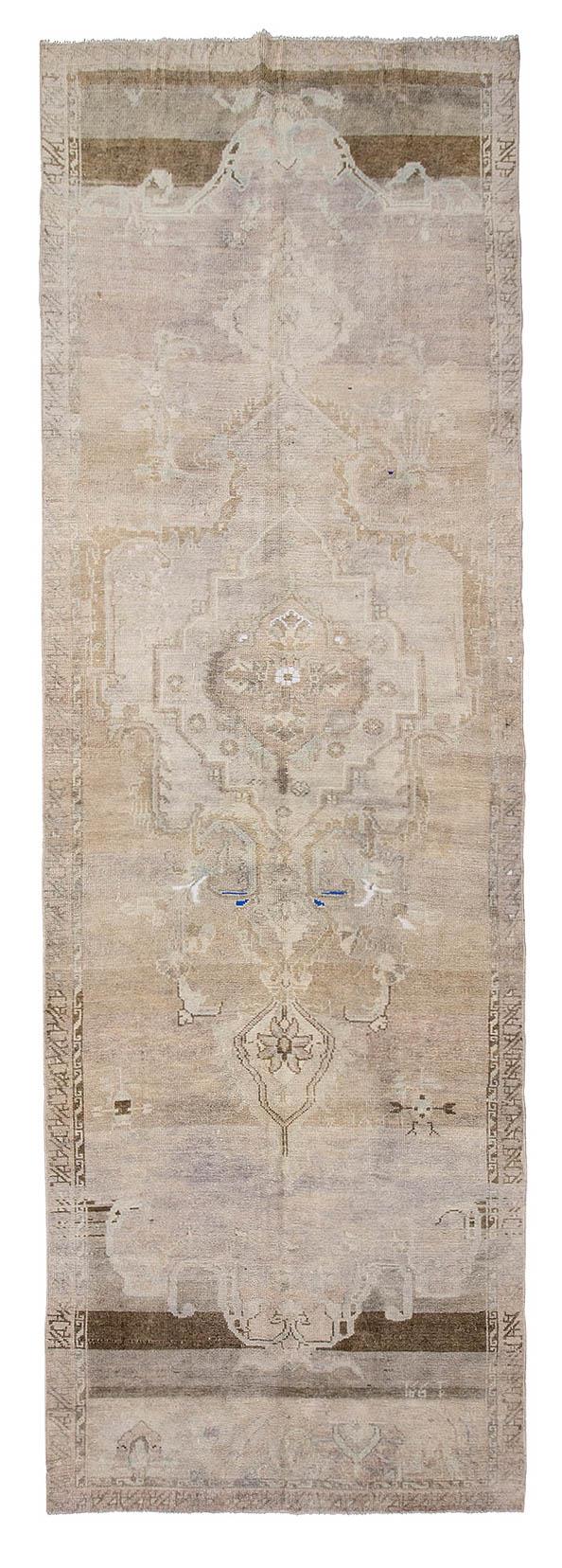 Vintage Turkish Washed Out Wool Rug - 4`5'' x 13`5''