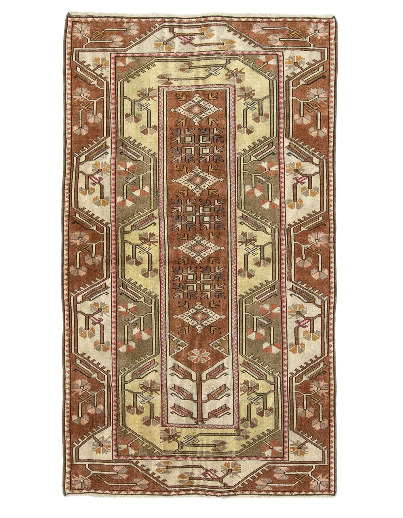 Vintage Turkish Wool Milas Rug - 3`10'' x 6`11''