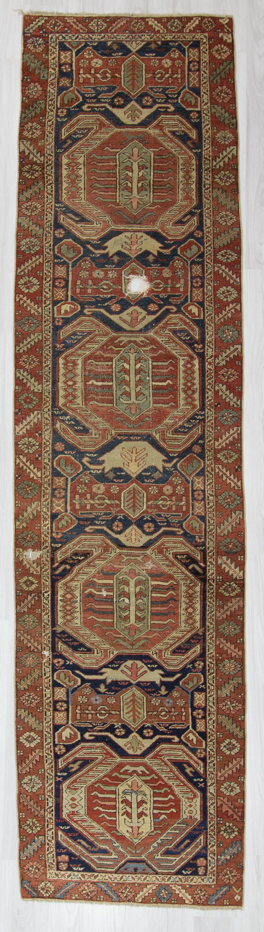 Vintage Unique Persian Wool Runner Rug