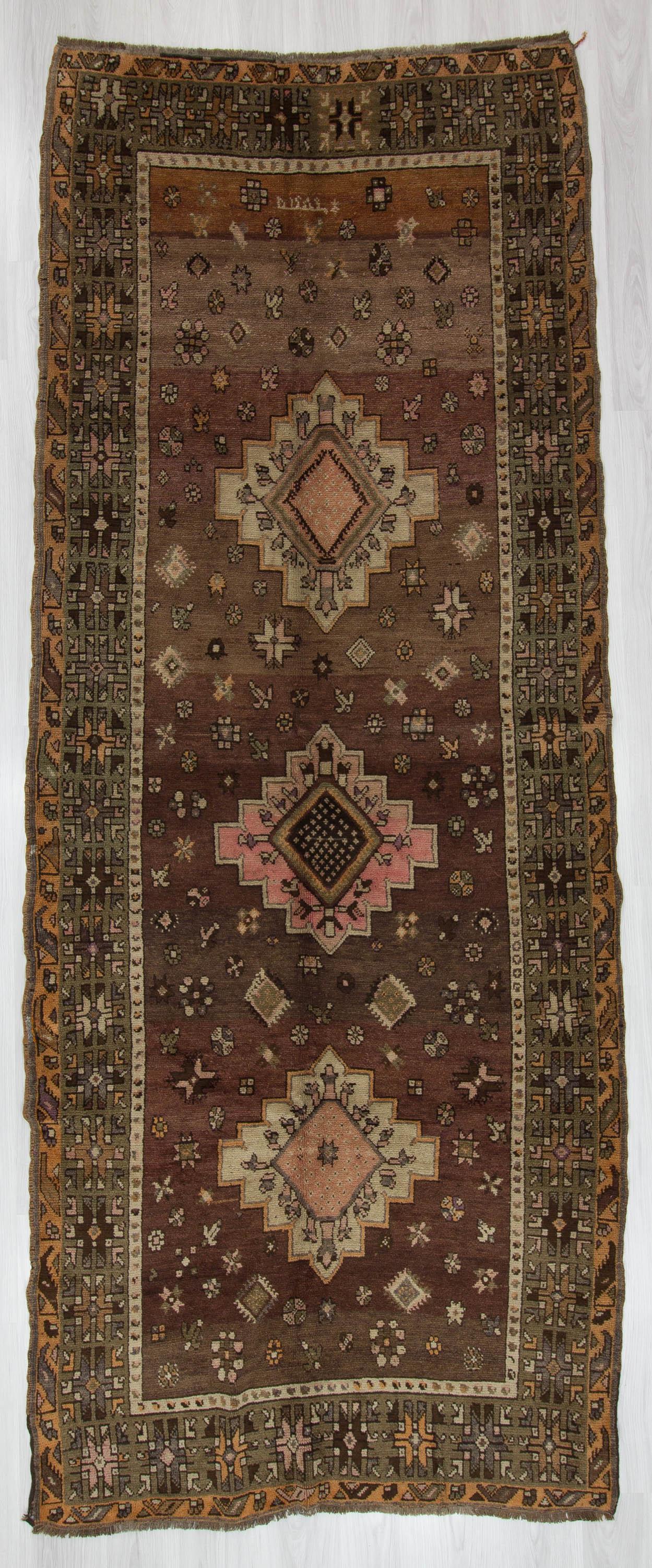 Vintage Unique Turkish Kars Wool Rug