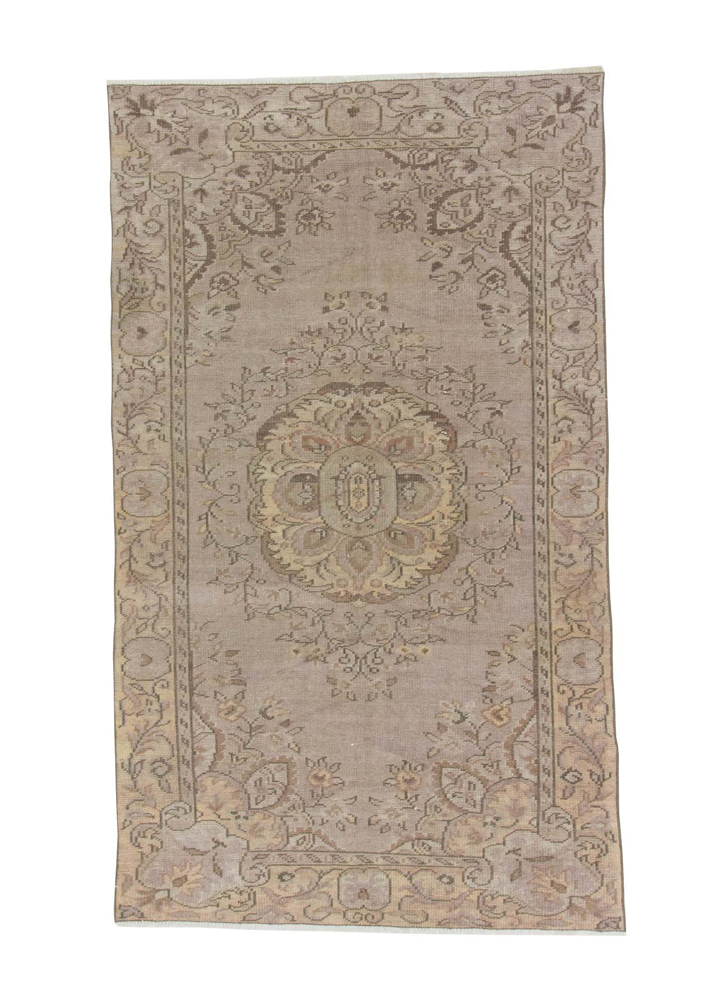 Vintage Unique Washed Out Turkish Area Rug