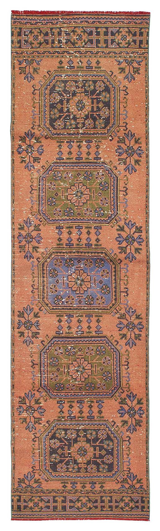 Vintage Washed Out Decorative Runner Rug - 2`11'' x 11`6''