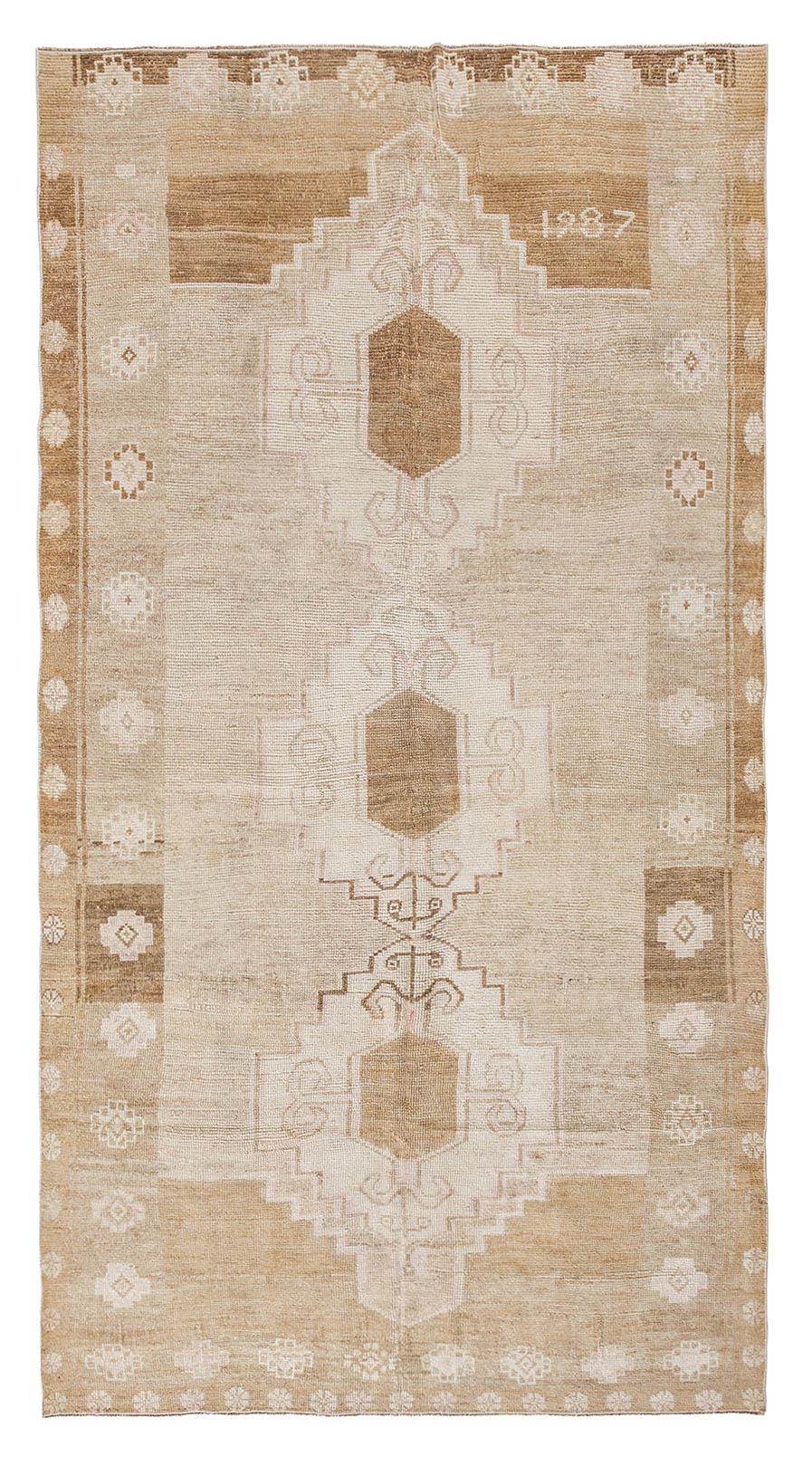 Vintage Washed Out Kars Wool Rug - 5`3'' x 10`4''