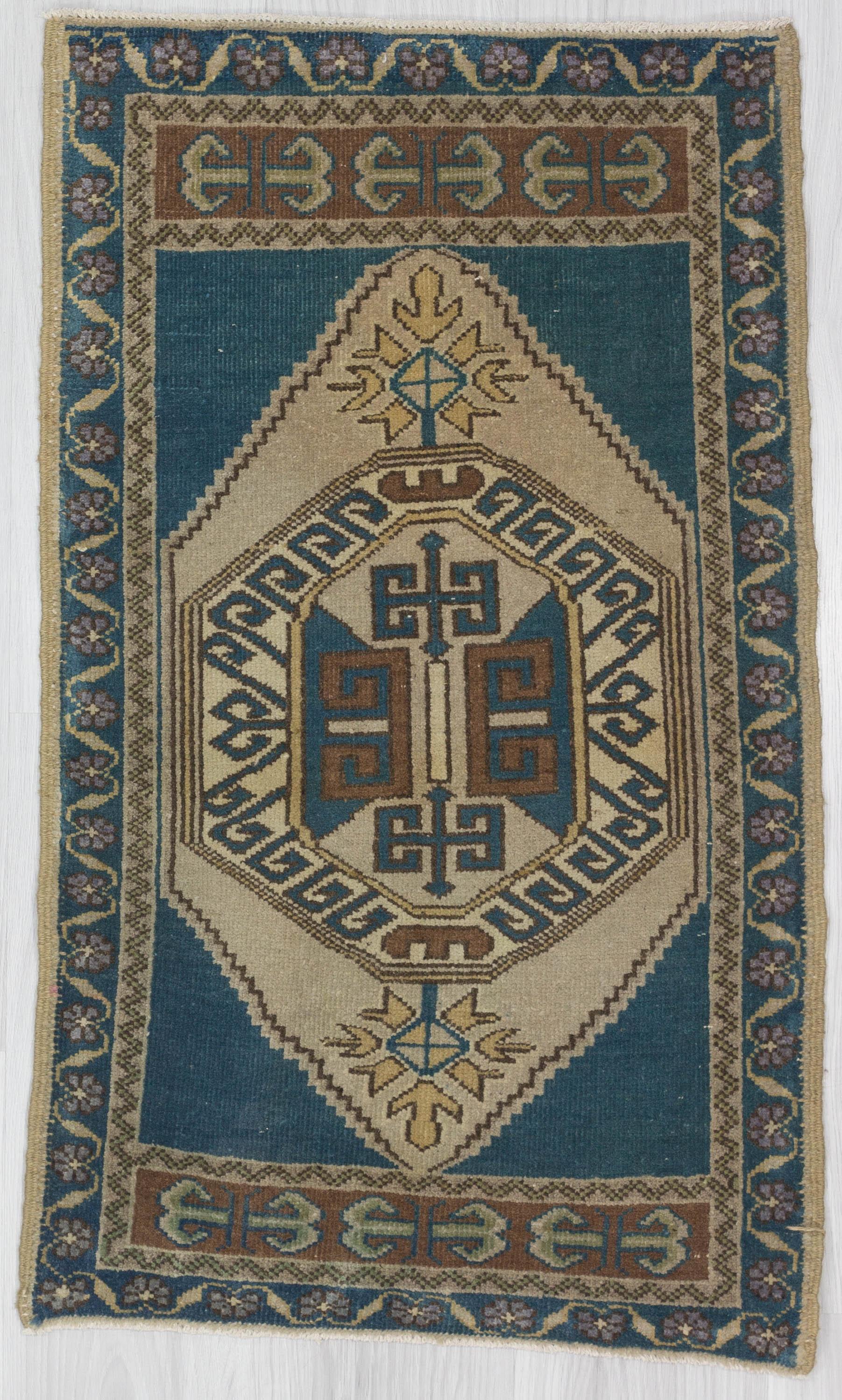 Vintage Washed Out Mini Oushak Rug