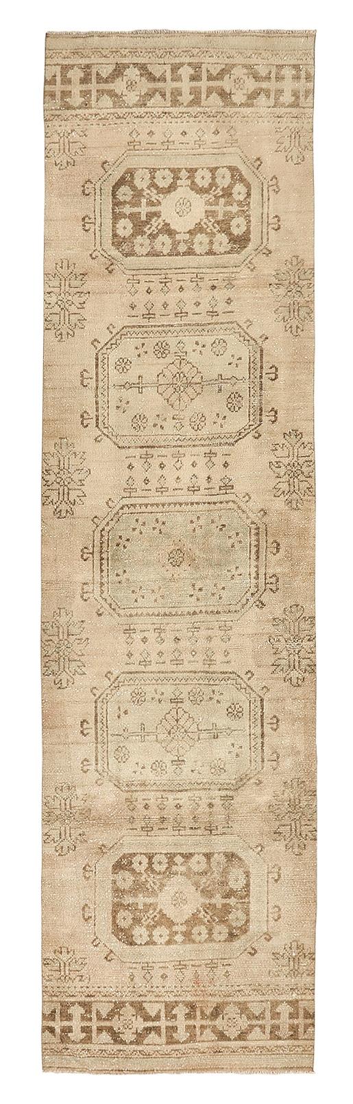 Vintage Washed Out Oushak Rug - 3`1'' x 12`4''