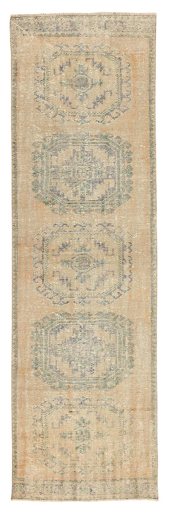 Vintage Washed Out Oushak Runner - 3`1'' x 11`2''