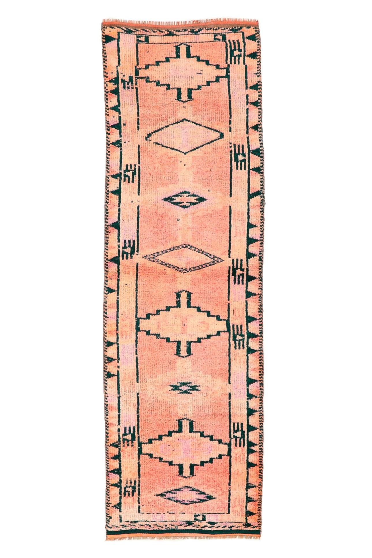 Vintage Washed Out Runner Rug - 2`8'' x 9`3''