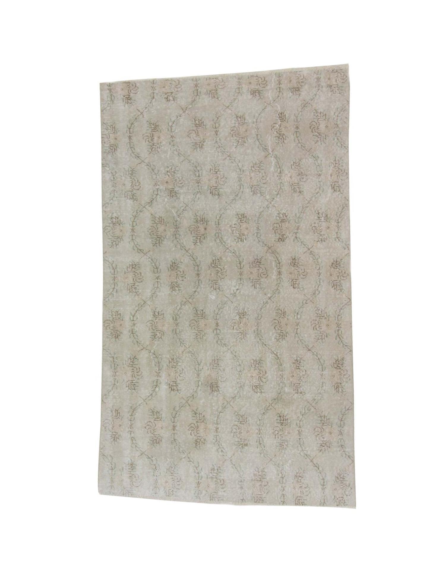 Vintage Washed Out Turkish Floral Rug