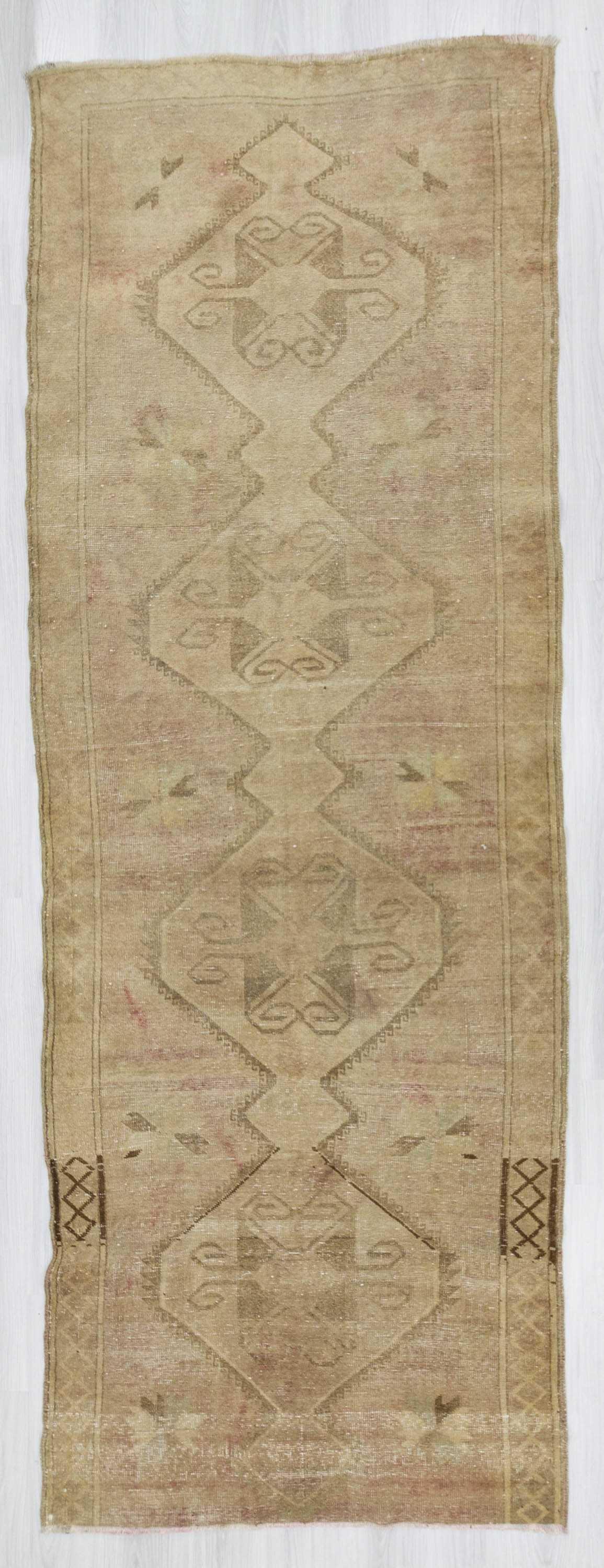 Vintage washed out Turkish runner rug