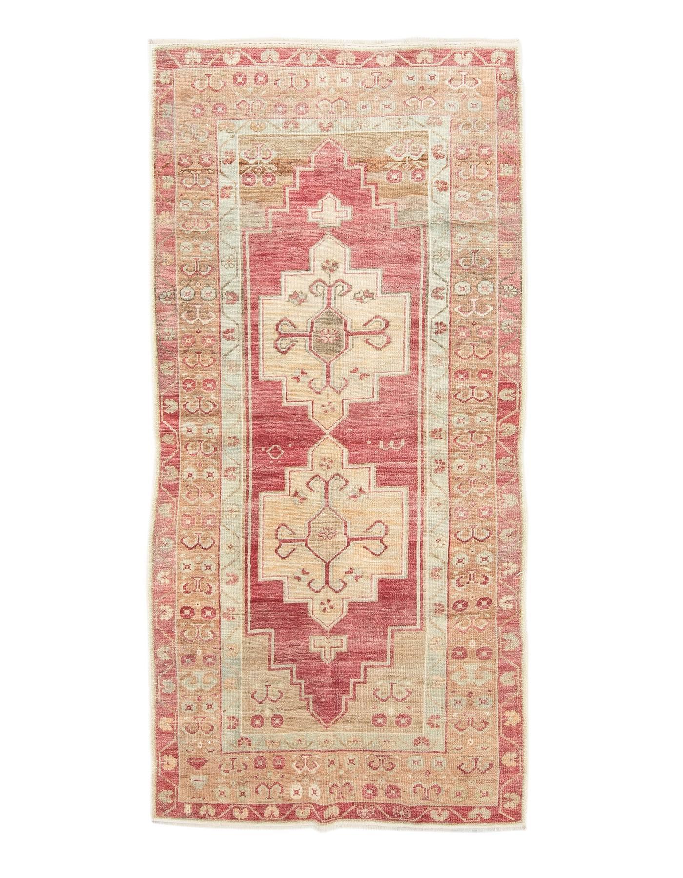 Vintage Wool Turkish Konya rug - 3`7'' x 7`5''
