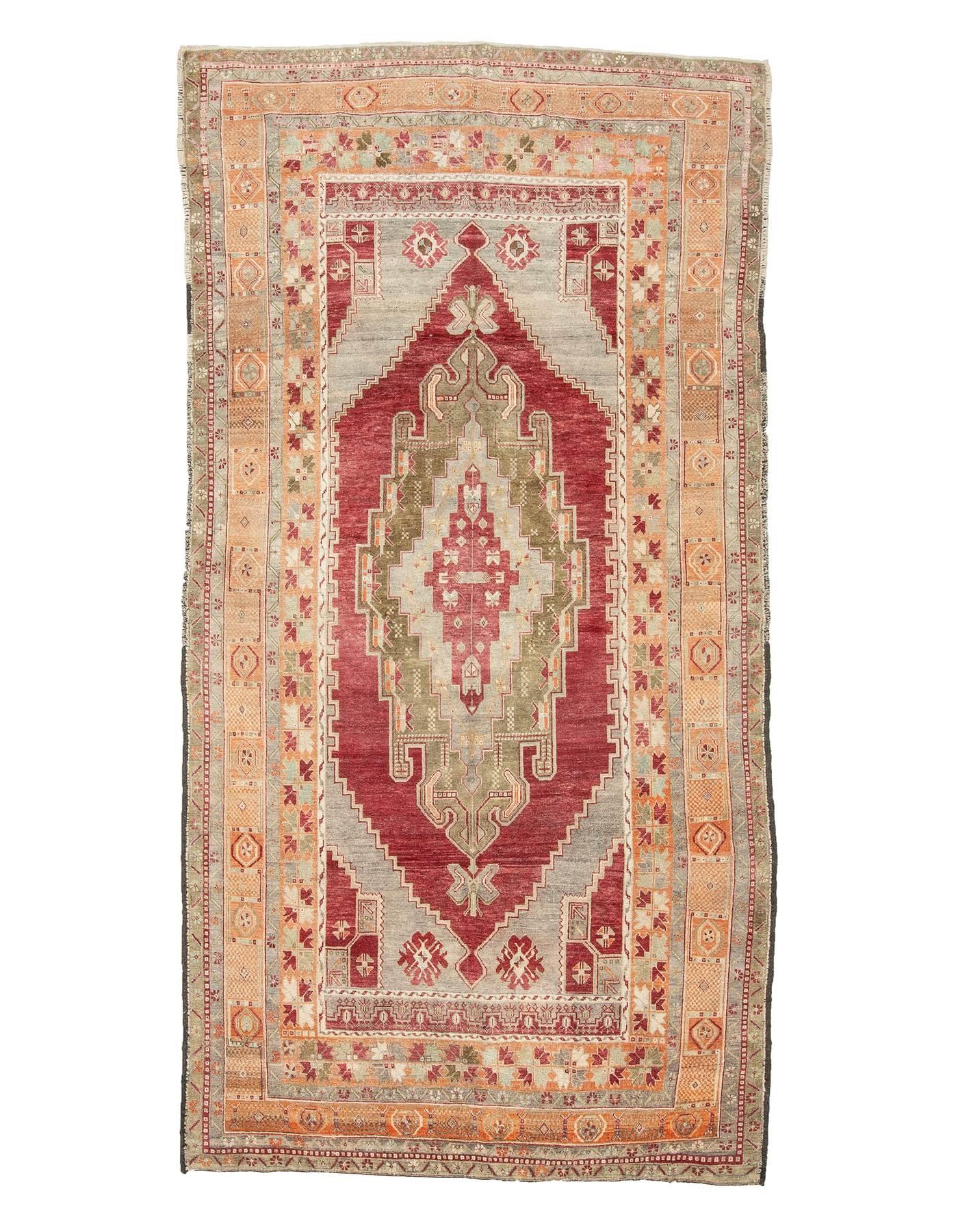 Vintage Wool Turkish Konya rug - 5`7'' x 10`6''