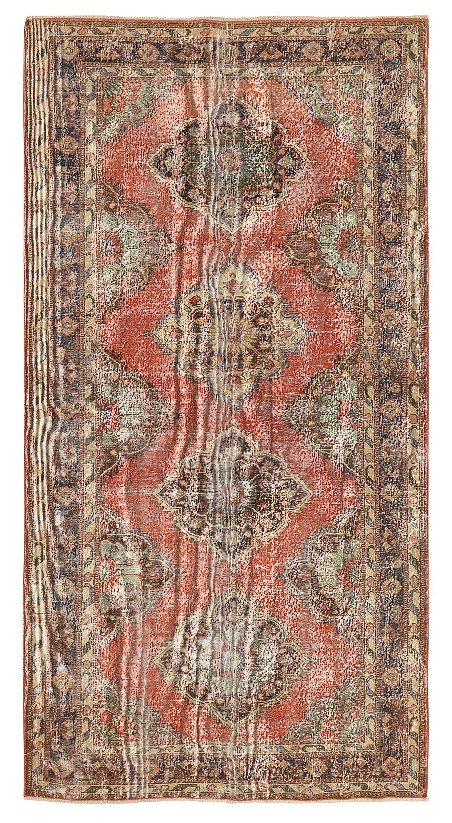 Vintage Worn Turkish Konya Rug - 4`9'' x 9`5''