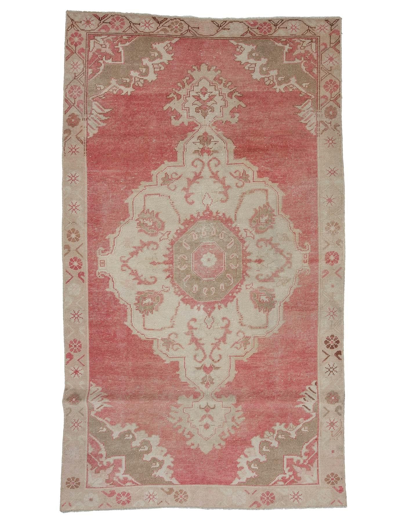 Vintage Worn Washed Out Turkish Rug - 4`7'' x 8`2''