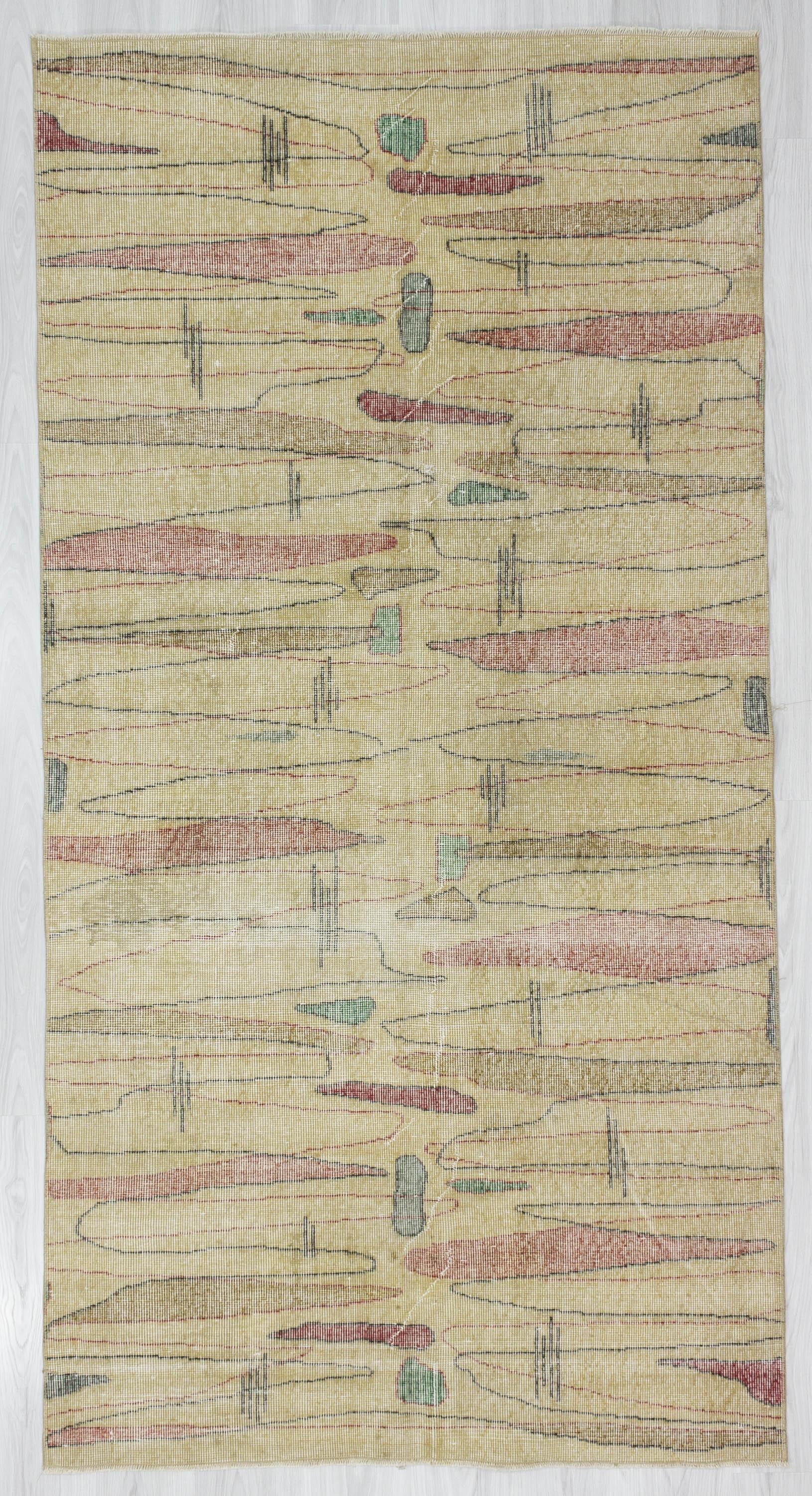 Vintage Yellow Oushak Rug