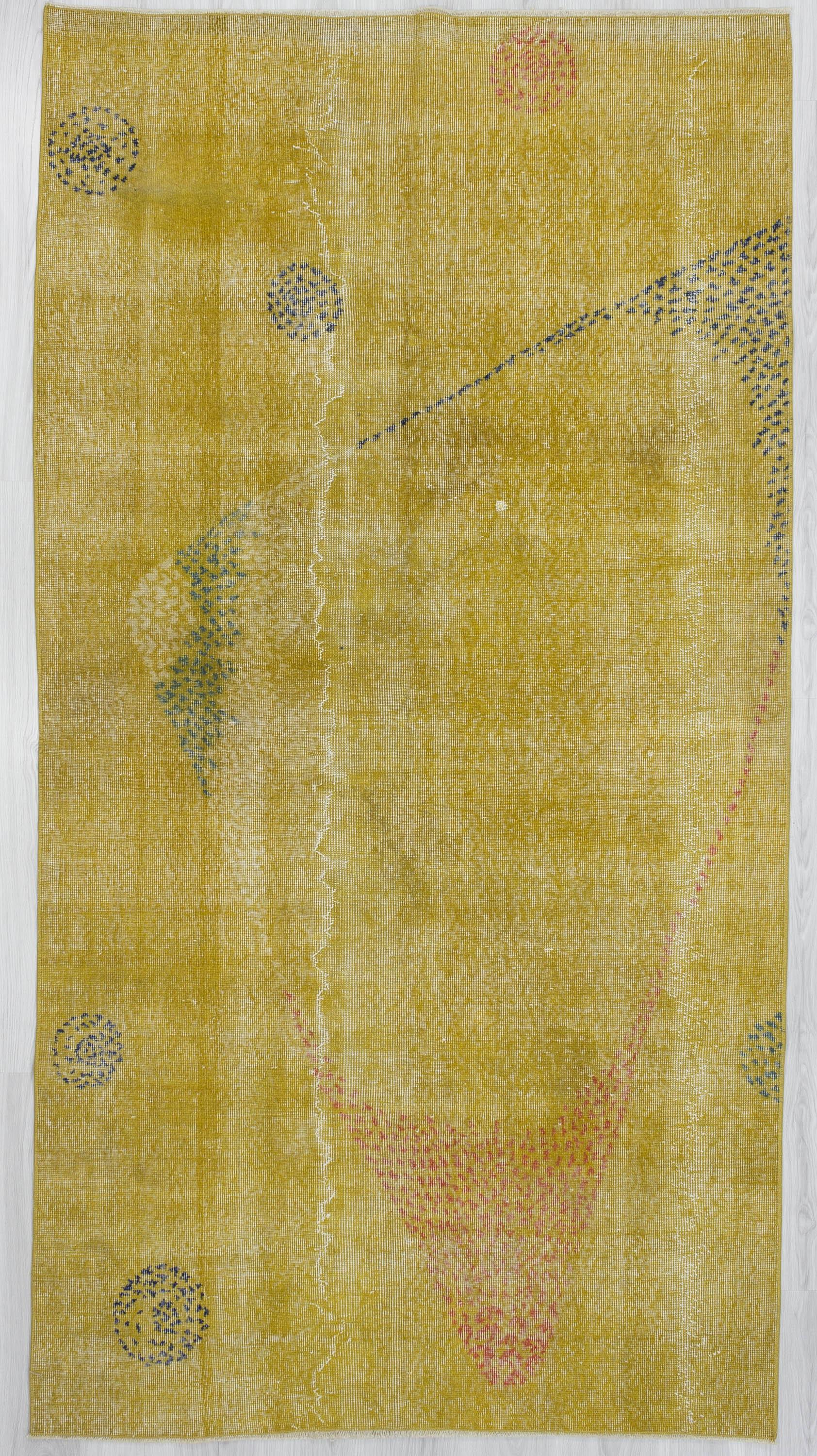 Vintage Yellow Oushak Rug