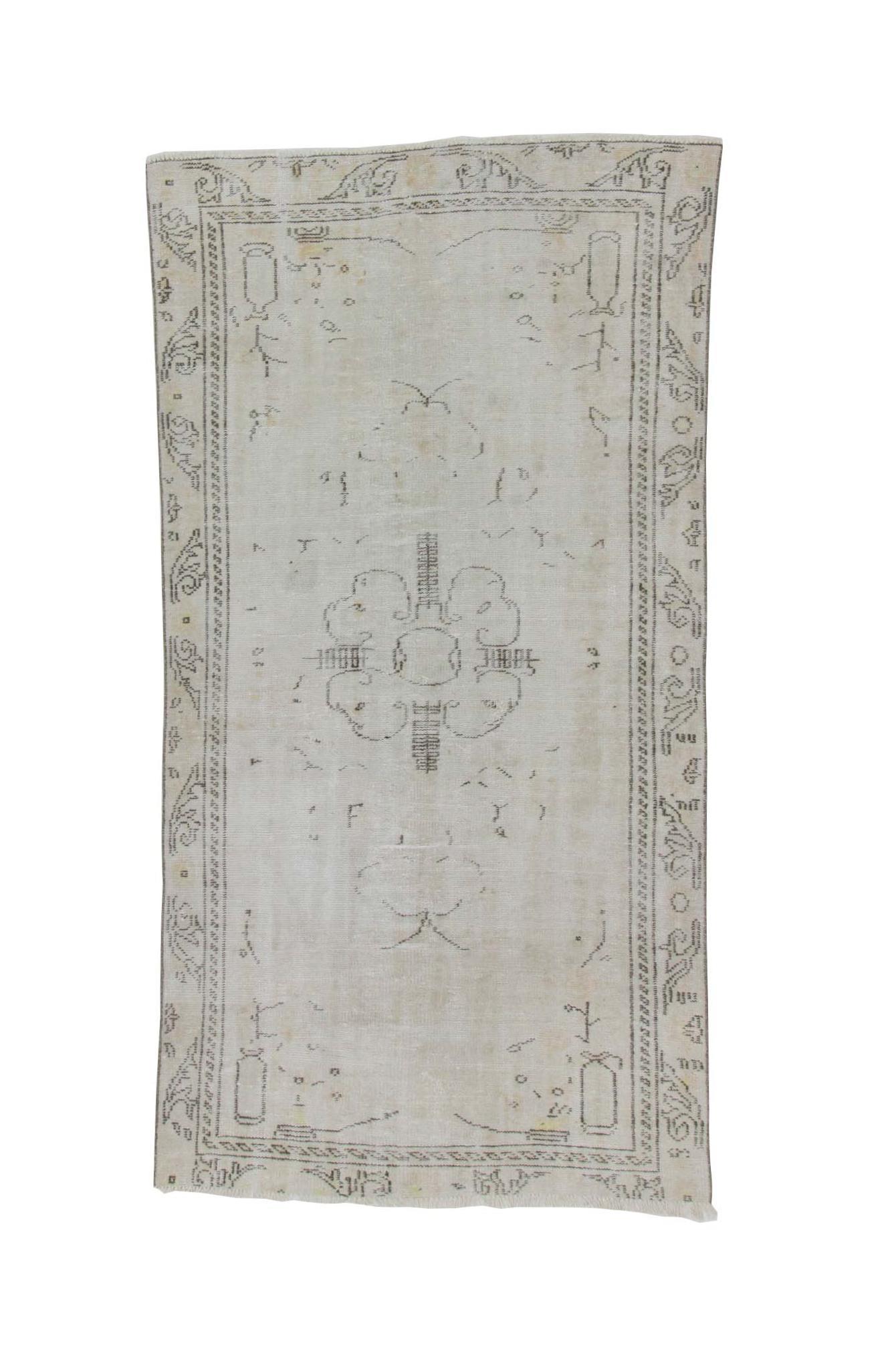 Washed Out Faded Vintage Oushak Rug