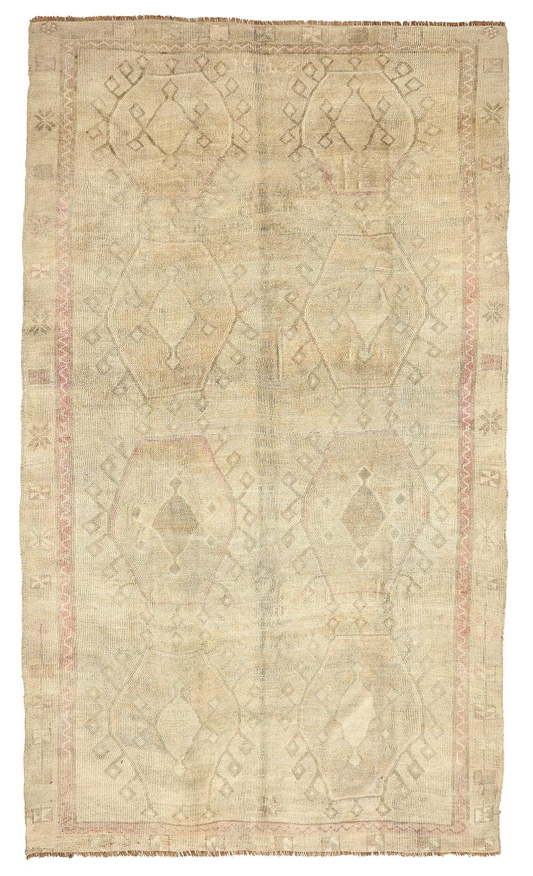 Washed Out Large Vintage Kars Rug - 7`7'' x 13`3''