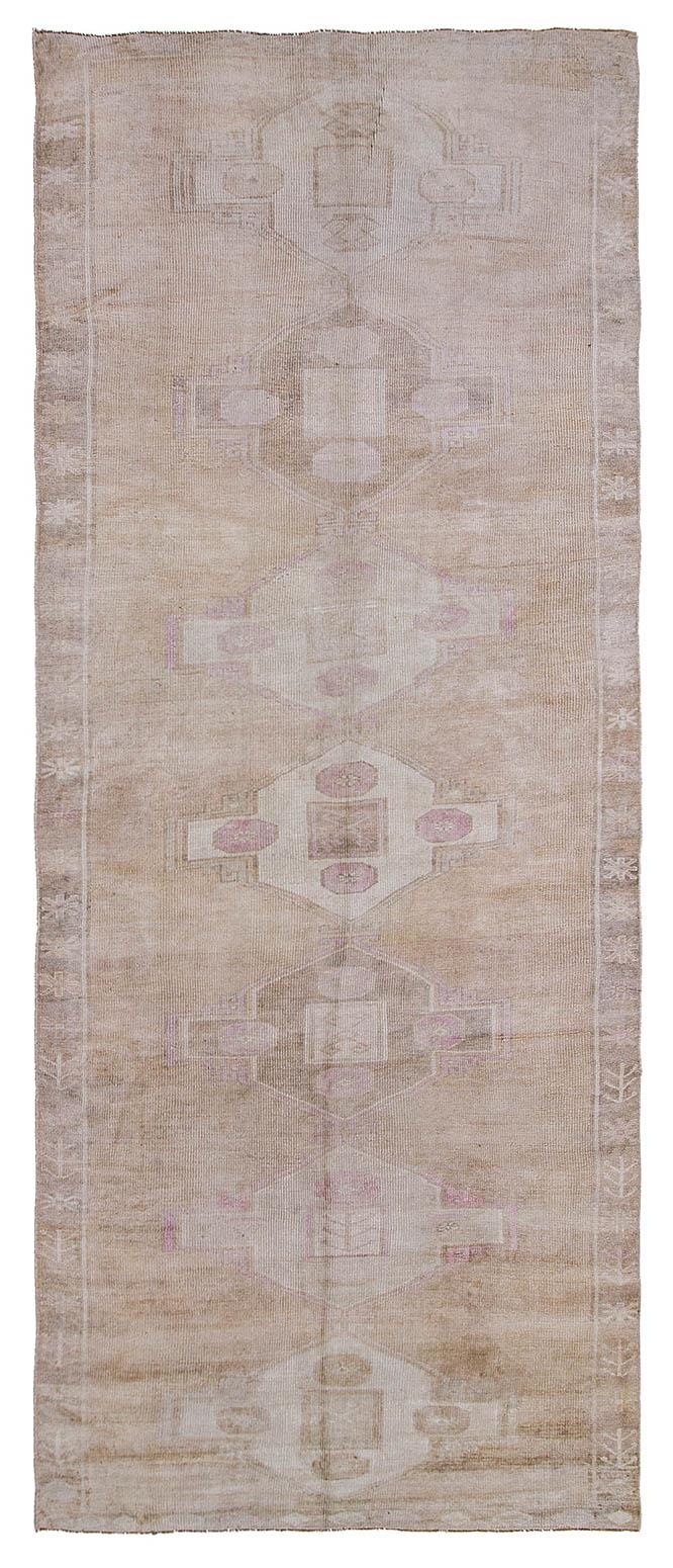 Washed Out Large Vintage Turkish Rug - 5`5'' x 13`11''