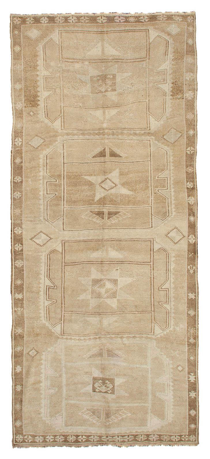 Washed Out Turkish Wool Rug - 6`4'' x 15`3''