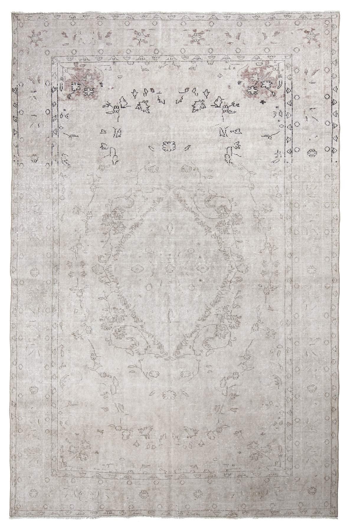 Washed Out Vintage Abstract Oushak Rug