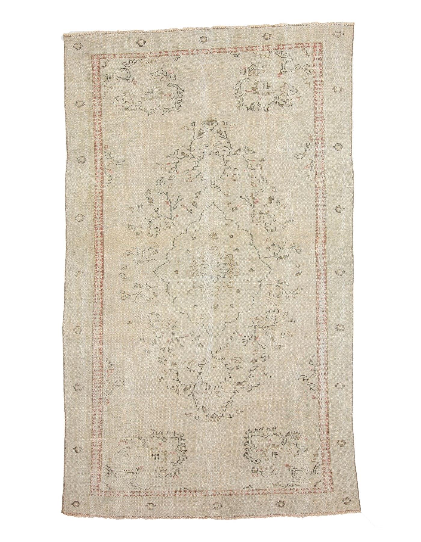Washed Out Vintage Faded Oushak Rug - 5`11'' x 9`10''