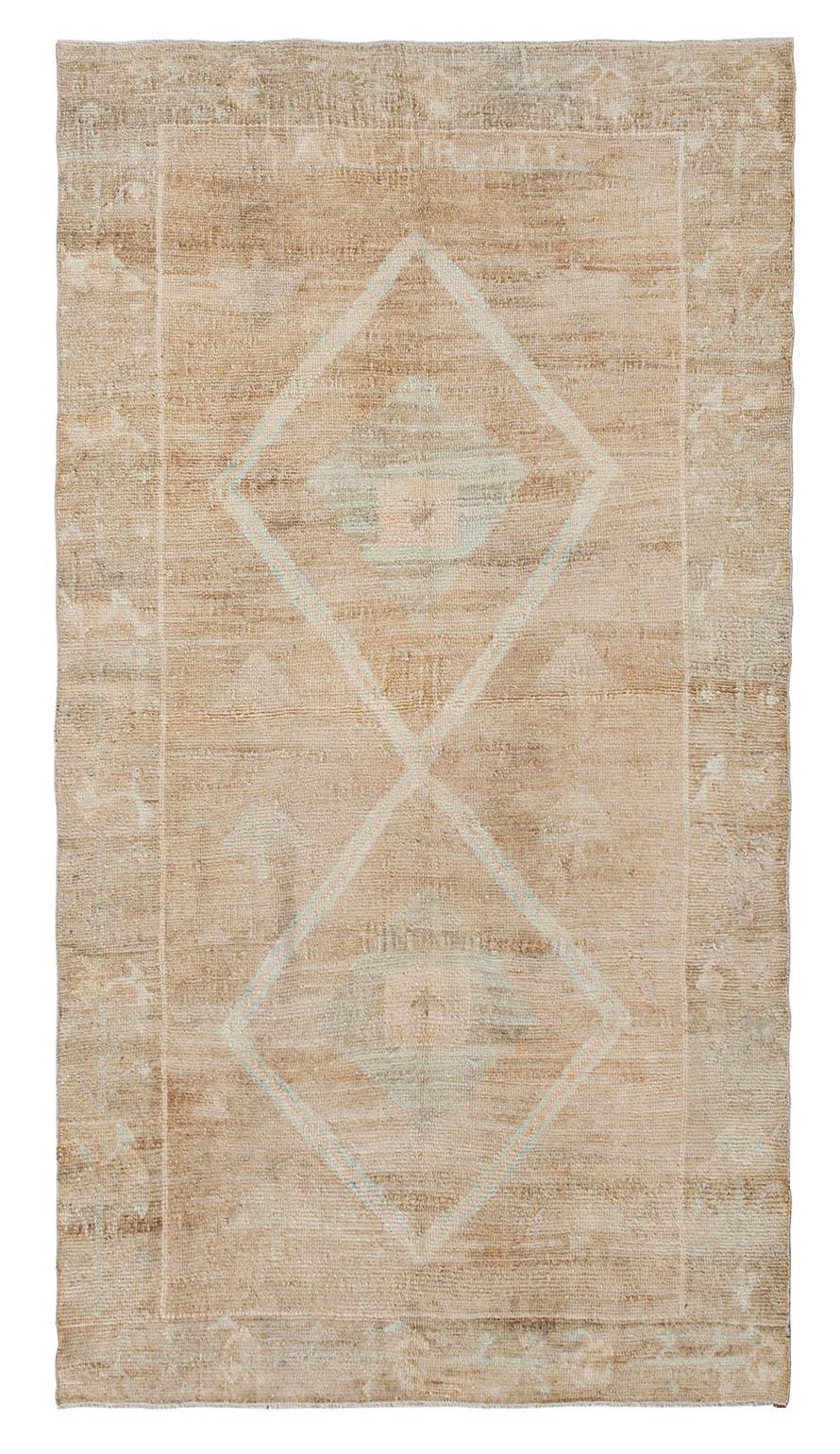 Washed Out Vintage Kars Wool Rug - 4`4'' x 8`0''