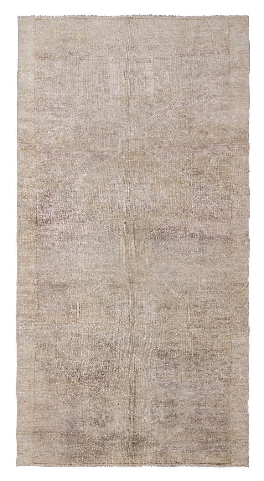 Washed Out Vintage Kars Wool Rug - 6`5'' x 12`10''