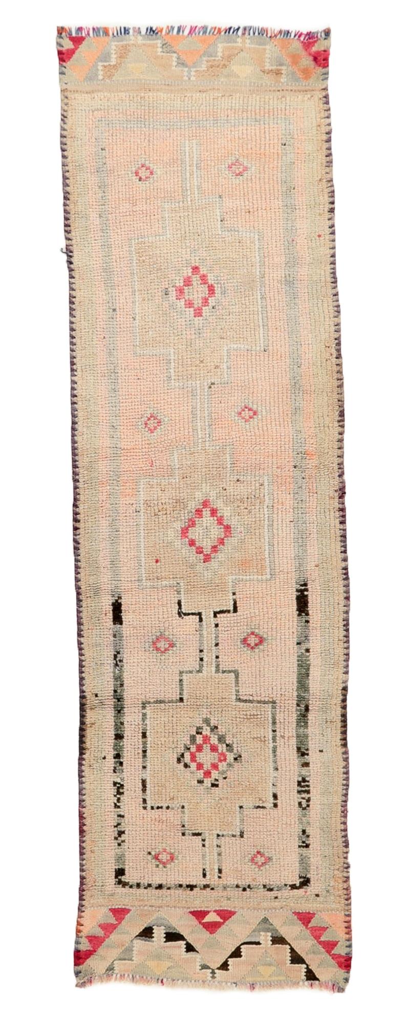 Washed Out Vintage Runner Rug - 2`9'' x 9`5''