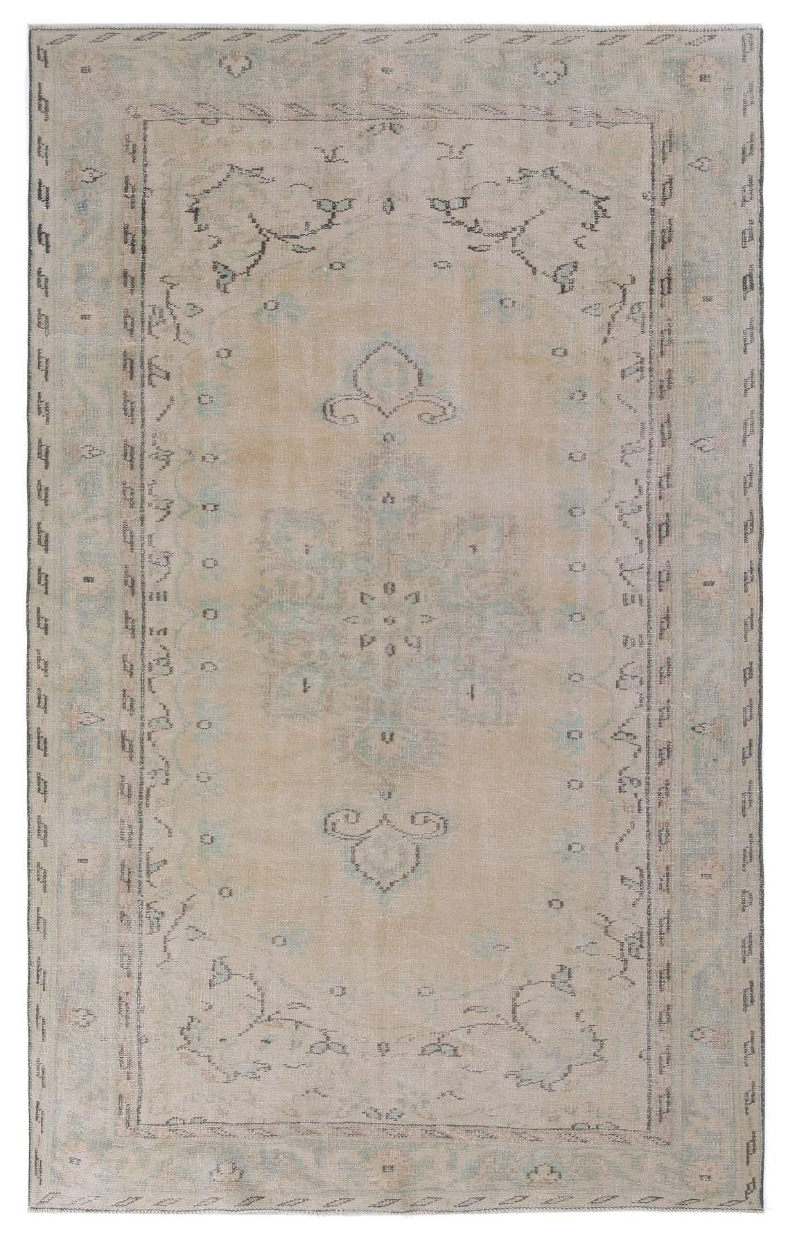Washed Out Vintage Turkish Area Rug