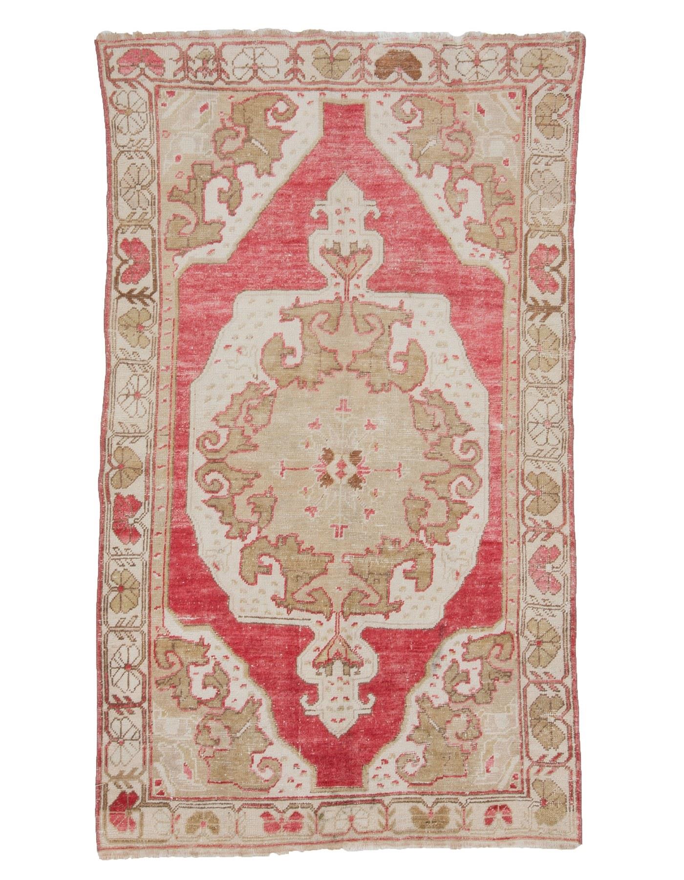 Washed Out Vintage Turkish Carpet - 4`2'' x 6`11''