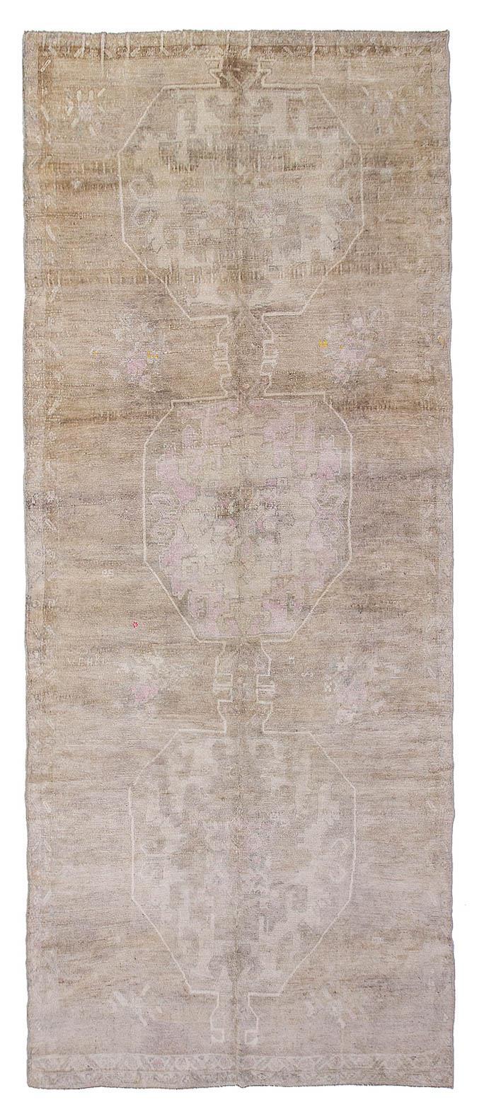 Washed Out Vintage Turkish Kars Rug - 6`1'' x 15`3''