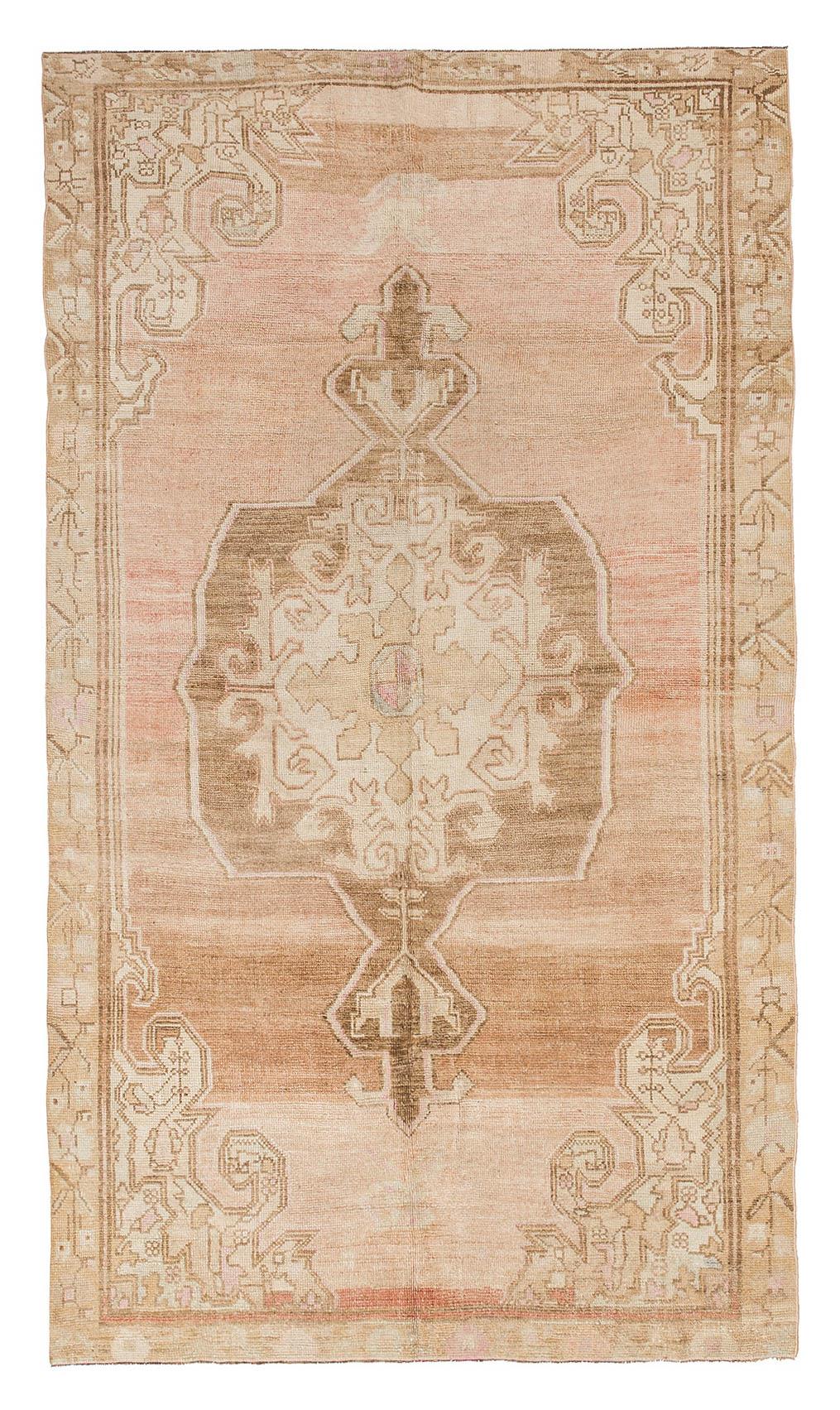 Washed Out Vintage Turkish Kars Rug - 5`10'' x 10`6''