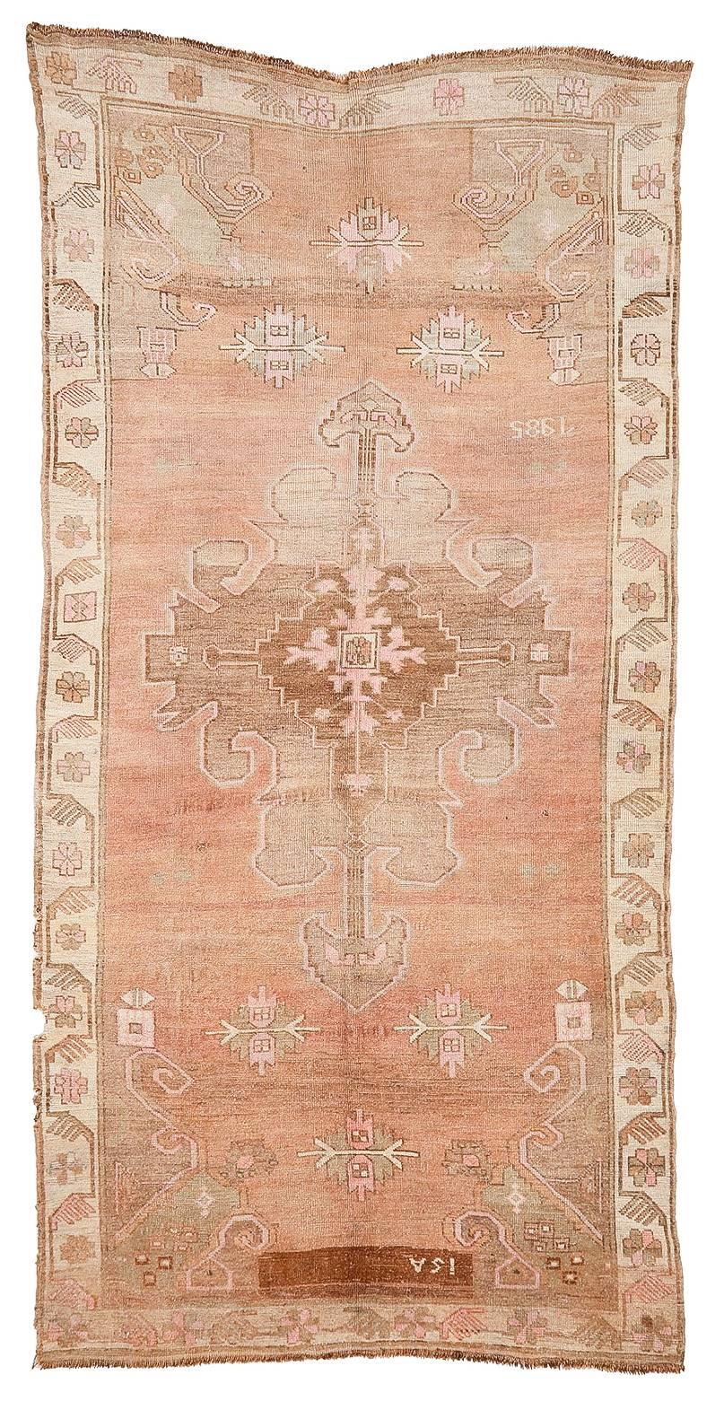 Washed Out Vintage Turkish Kars Rug - 6`1'' x 13`3''